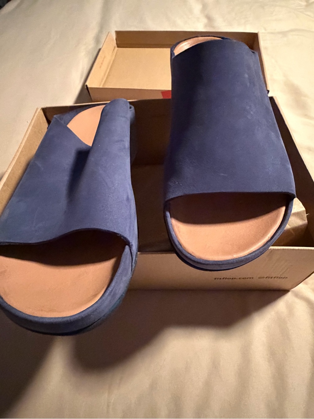 Fitflop Navy Suede Slide - Picture 3 of 5